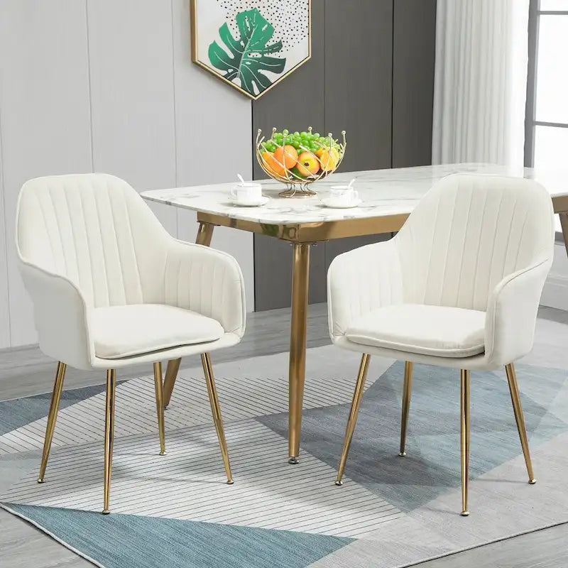 AVAWING Chaises d'appoint avec accoudoirs, lot de 2 chaises de salle à manger rembourrées en velours