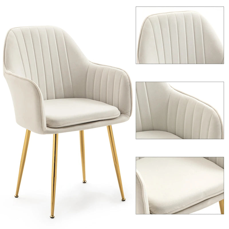 AVAWING Chaises d'appoint avec accoudoirs, lot de 2 chaises de salle à manger rembourrées en velours