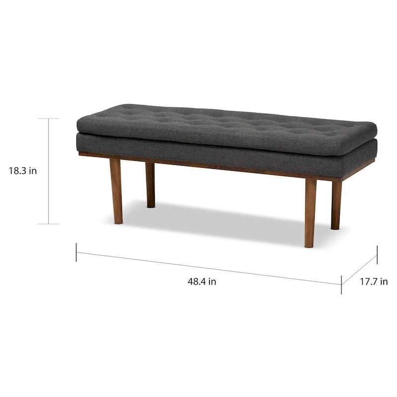 Banc rembourré Carson Carrington Ufas de style moderne du milieu du siècle