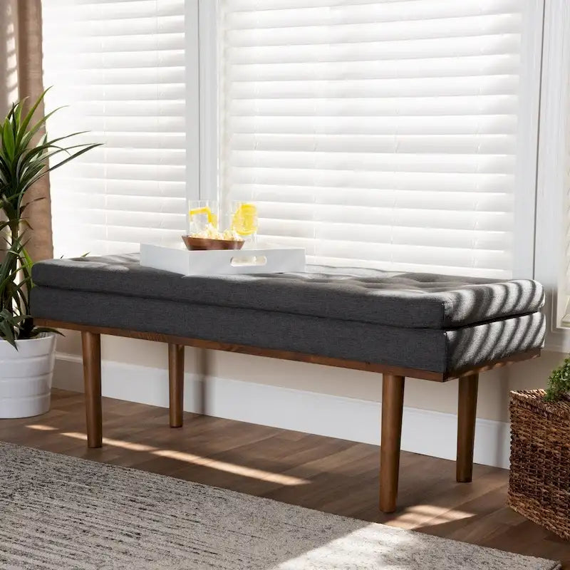Banc rembourré Carson Carrington Ufas de style moderne du milieu du siècle