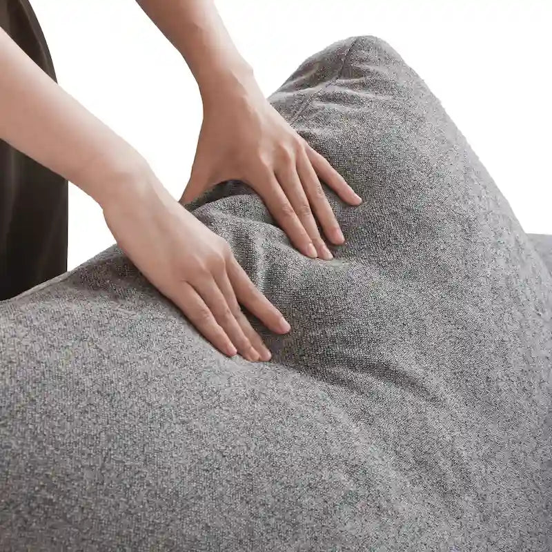 Canapé sectionnel modulable en lin en forme de U avec plusieurs coussins