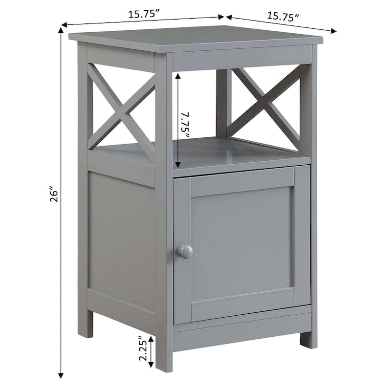 Table d'appoint Oxford de Convenience Concepts avec meuble de rangement et étagère