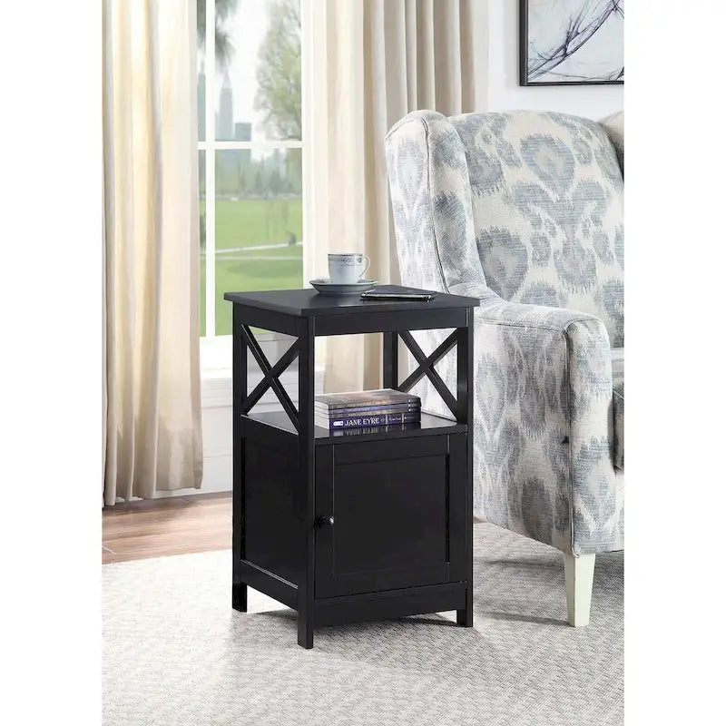 Table d'appoint Oxford de Convenience Concepts avec meuble de rangement et étagère