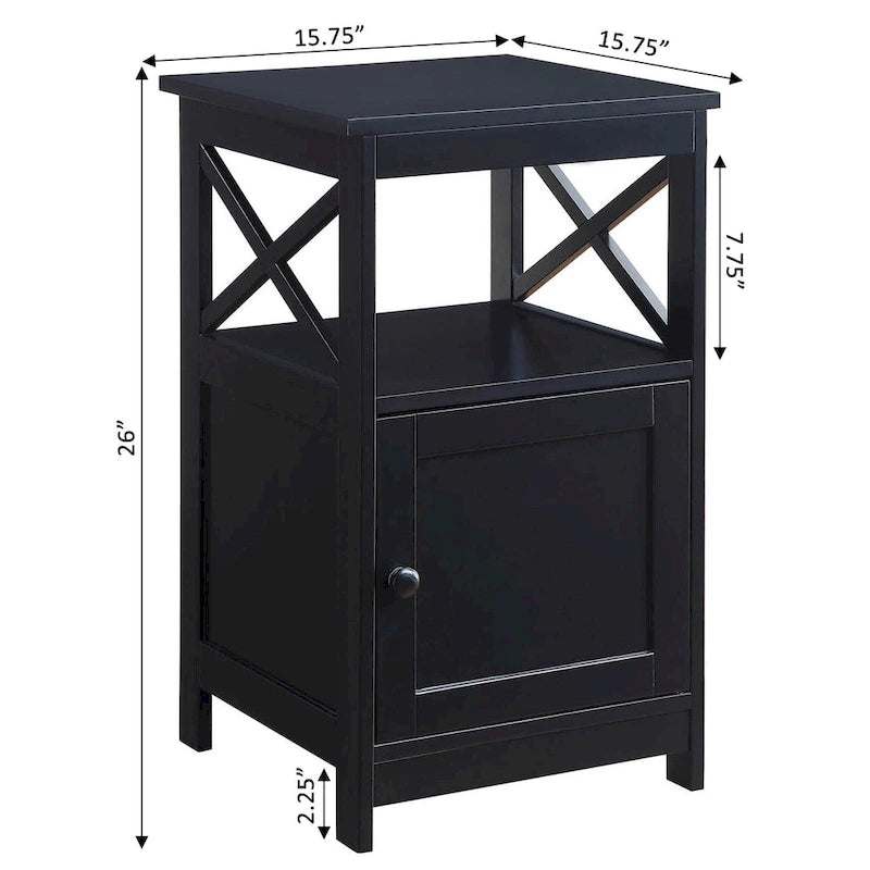 Table d'appoint Oxford de Convenience Concepts avec meuble de rangement et étagère