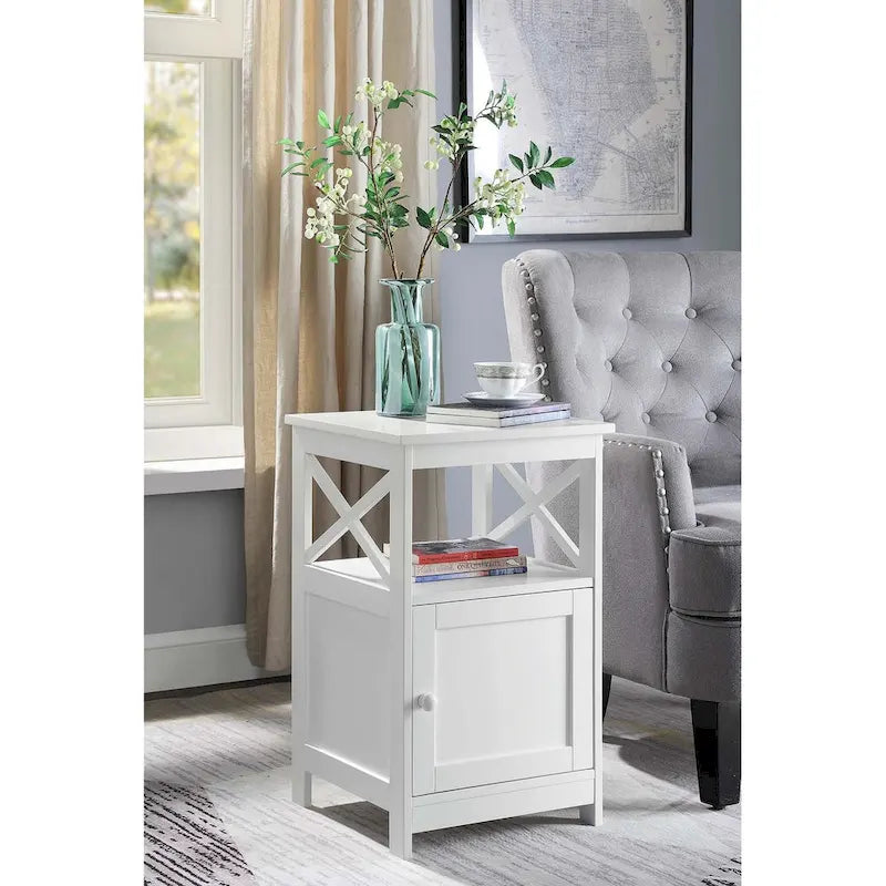 Table d'appoint Oxford de Convenience Concepts avec meuble de rangement et étagère