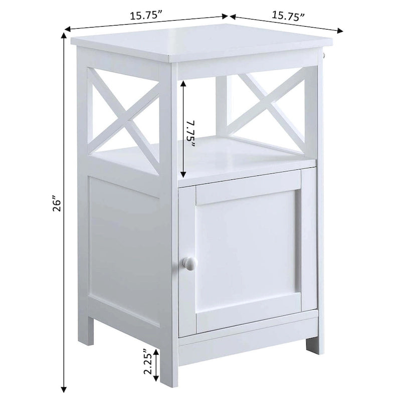 Table d'appoint Oxford de Convenience Concepts avec meuble de rangement et étagère