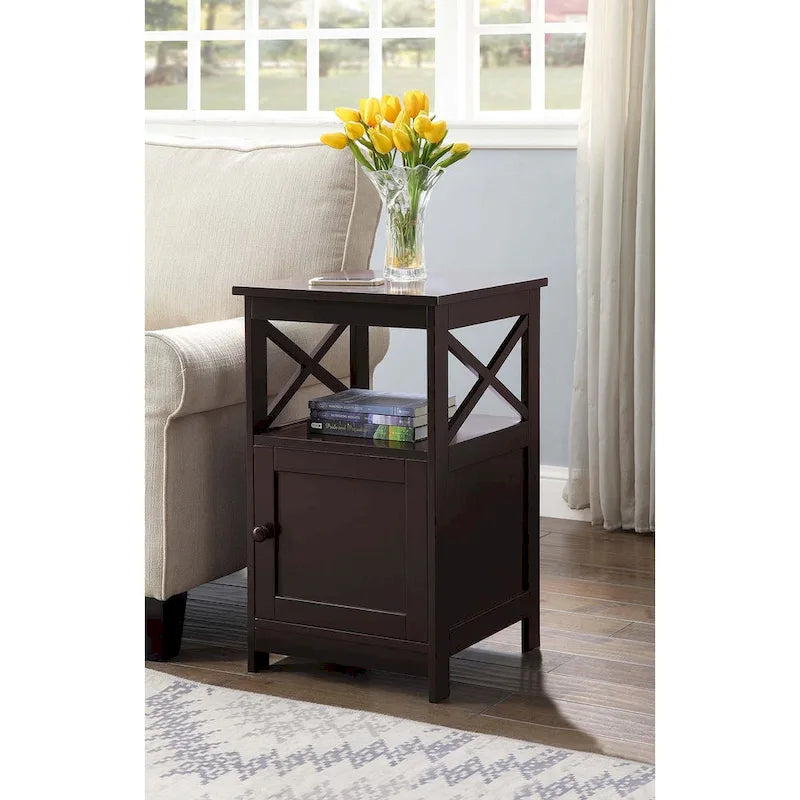 Table d'appoint Oxford de Convenience Concepts avec meuble de rangement et étagère