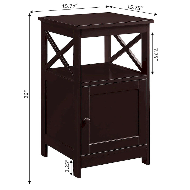 Table d'appoint Oxford de Convenience Concepts avec meuble de rangement et étagère