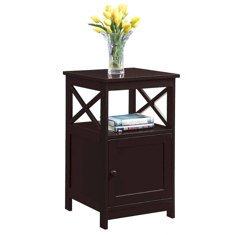 Table d'appoint Oxford de Convenience Concepts avec meuble de rangement et étagère