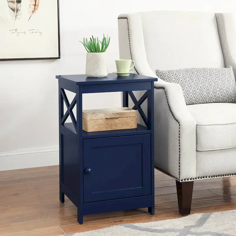 Table d'appoint Oxford de Convenience Concepts avec meuble de rangement et étagère