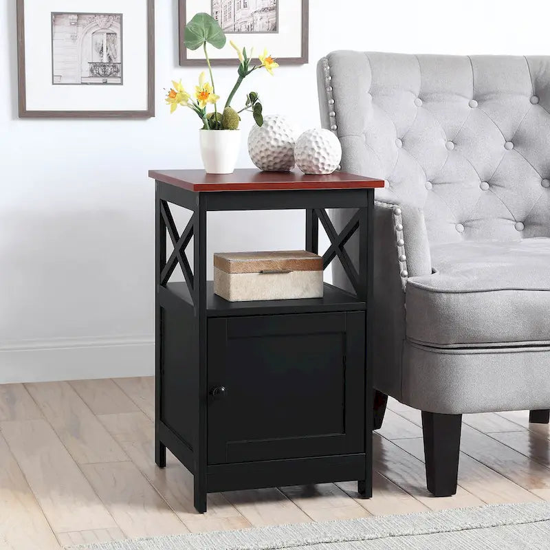 Table d'appoint Oxford de Convenience Concepts avec meuble de rangement et étagère
