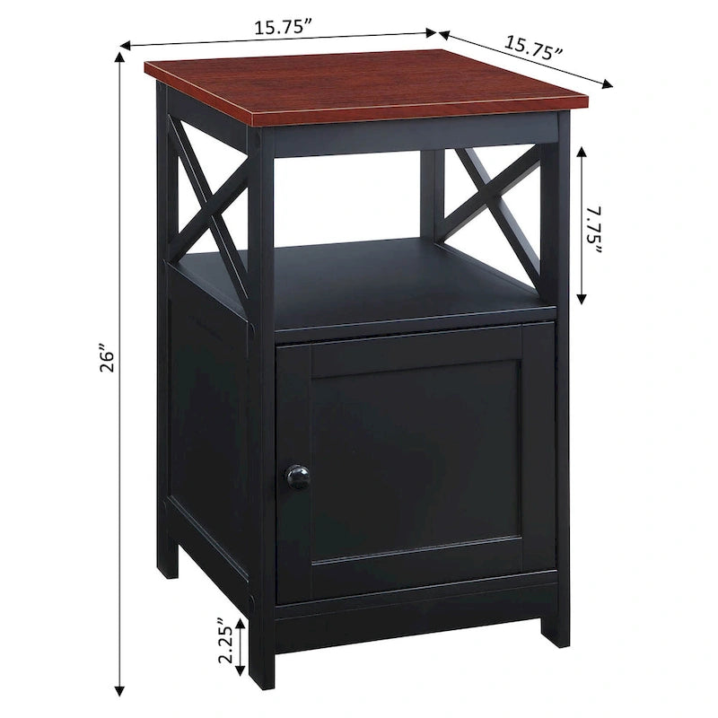 Table d'appoint Oxford de Convenience Concepts avec meuble de rangement et étagère