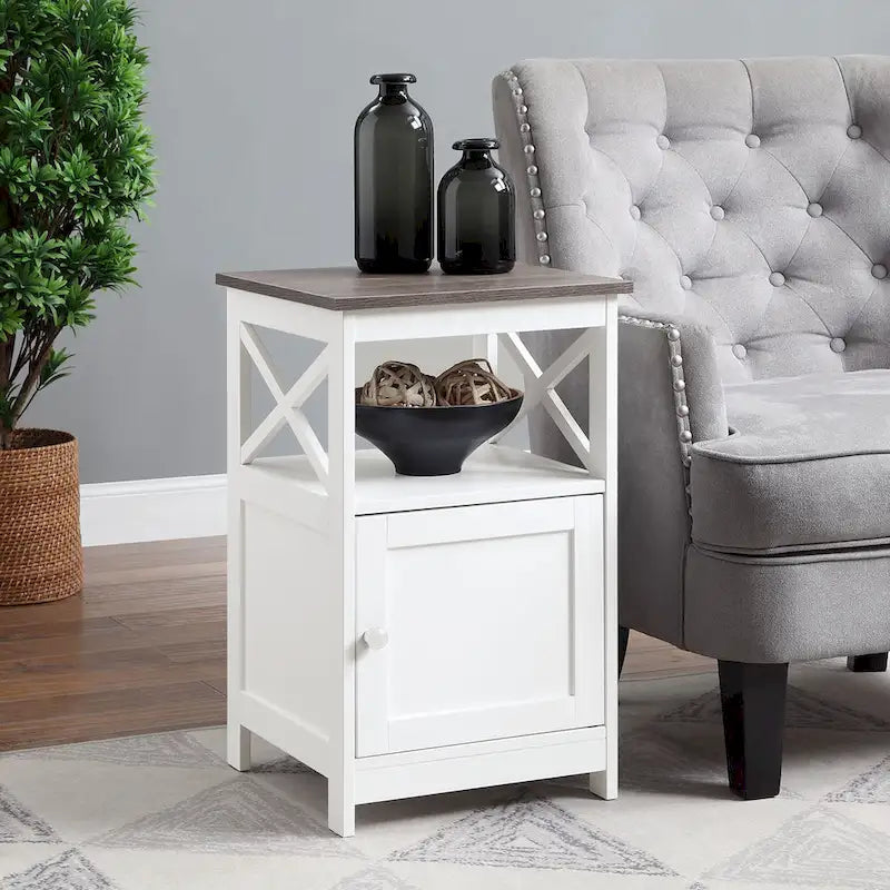 Table d'appoint Oxford de Convenience Concepts avec meuble de rangement et étagère