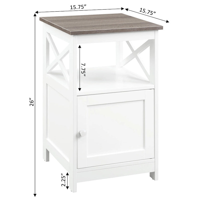 Table d'appoint Oxford de Convenience Concepts avec meuble de rangement et étagère