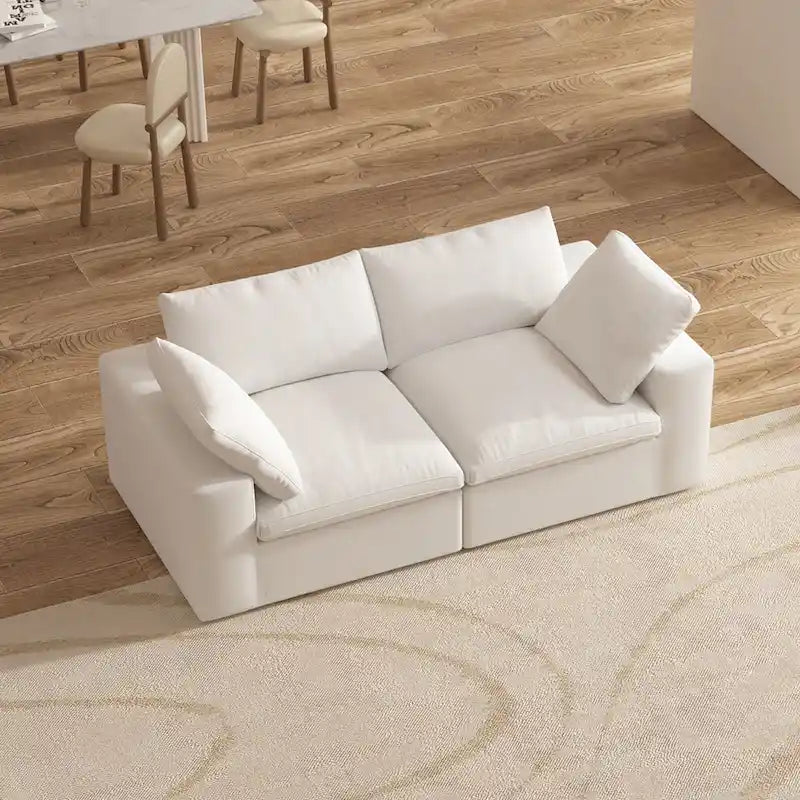 Canapé sectionnel de 80 po en lin avec revêtement en tissu