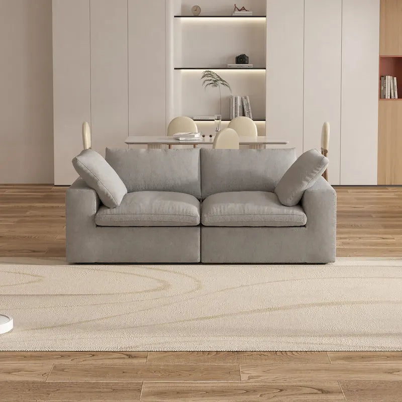 Canapé sectionnel de 80 po en lin avec revêtement en tissu