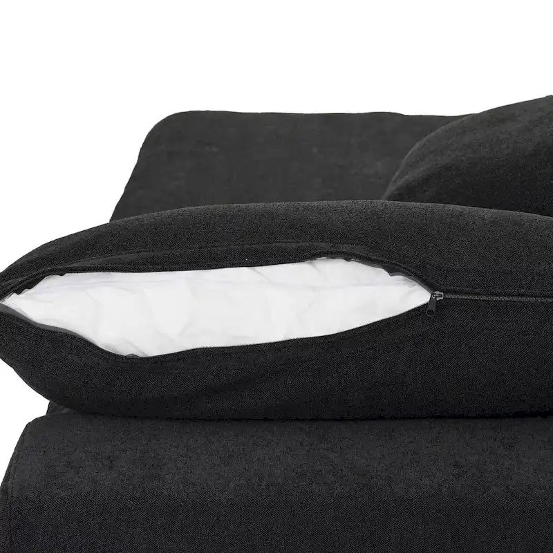 Canapé sectionnel de 80 po en lin avec revêtement en tissu