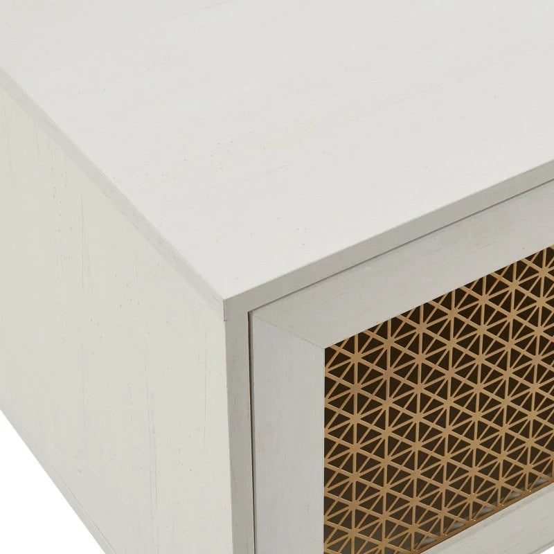 Meuble TV 150 cm pour téléviseur 65 pouces, console média de centre de divertissement classique - 150 x 39,4 x 53,1 cm (LxPxH)