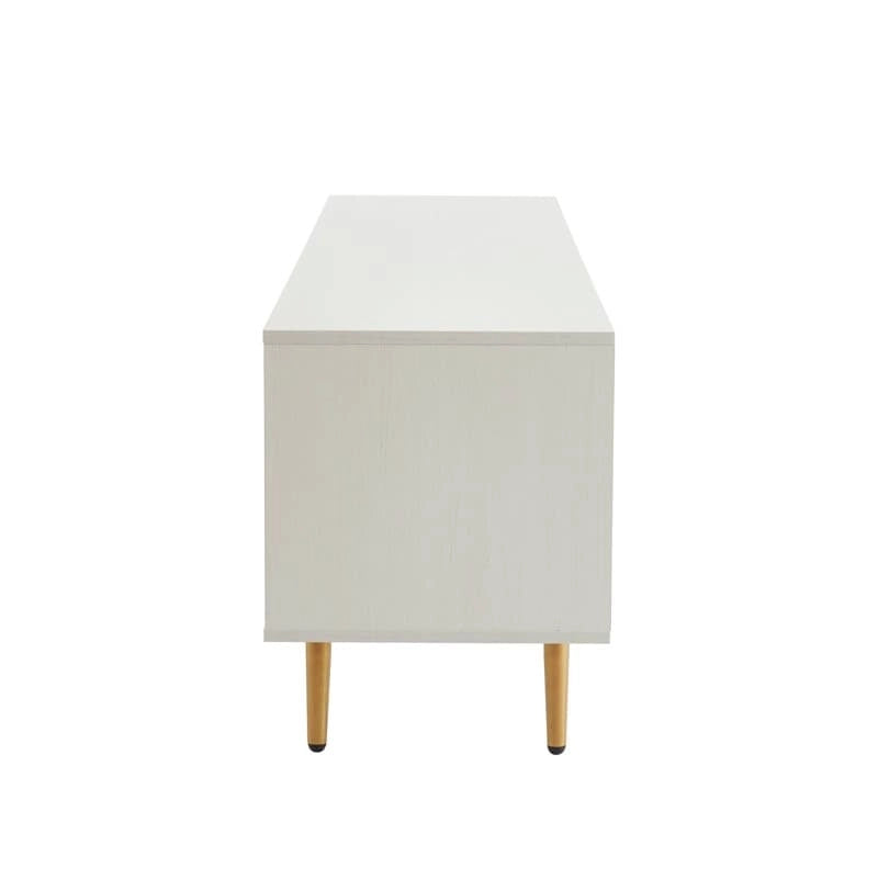 Meuble TV 150 cm pour téléviseur 65 pouces, console média de centre de divertissement classique - 150 x 39,4 x 53,1 cm (LxPxH)