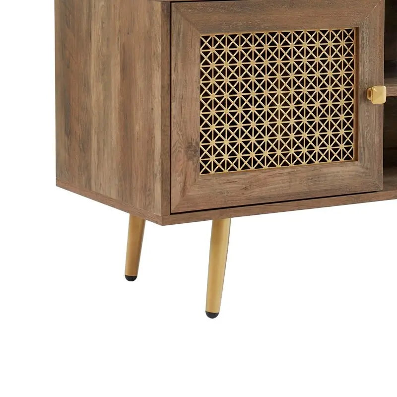 Meuble TV 150 cm pour téléviseur 65 pouces, console média de centre de divertissement classique - 150 x 39,4 x 53,1 cm (LxPxH)