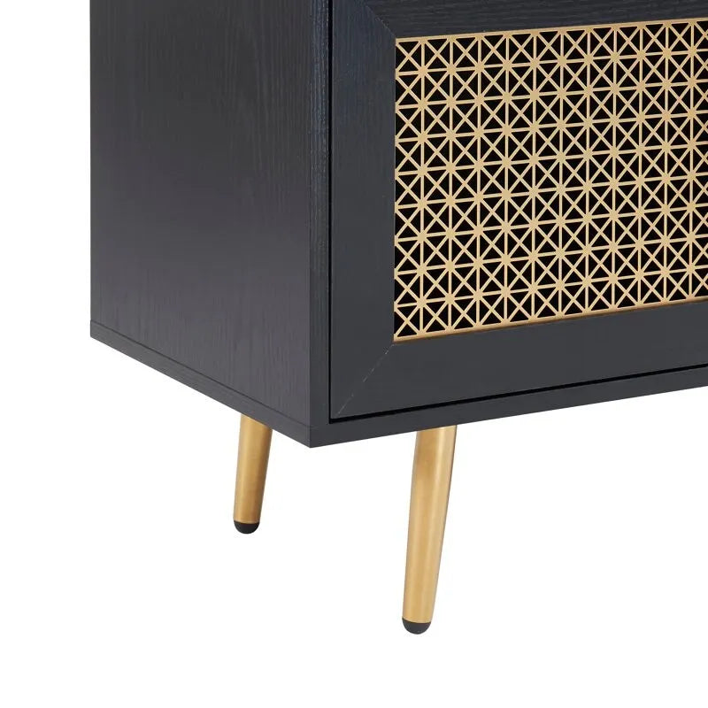 Meuble TV 150 cm pour téléviseur 65 pouces, console média de centre de divertissement classique - 150 x 39,4 x 53,1 cm (LxPxH)
