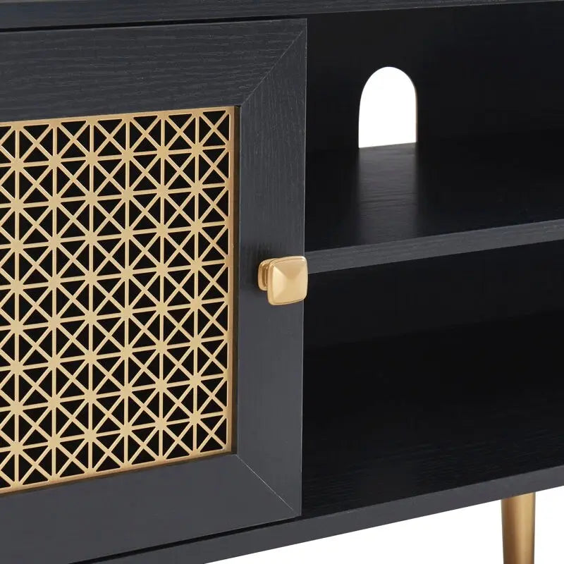 Meuble TV 150 cm pour téléviseur 65 pouces, console média de centre de divertissement classique - 150 x 39,4 x 53,1 cm (LxPxH)