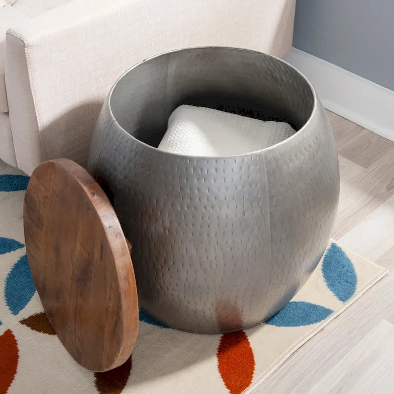 Table d'appoint Kayvon avec rangement, dorée