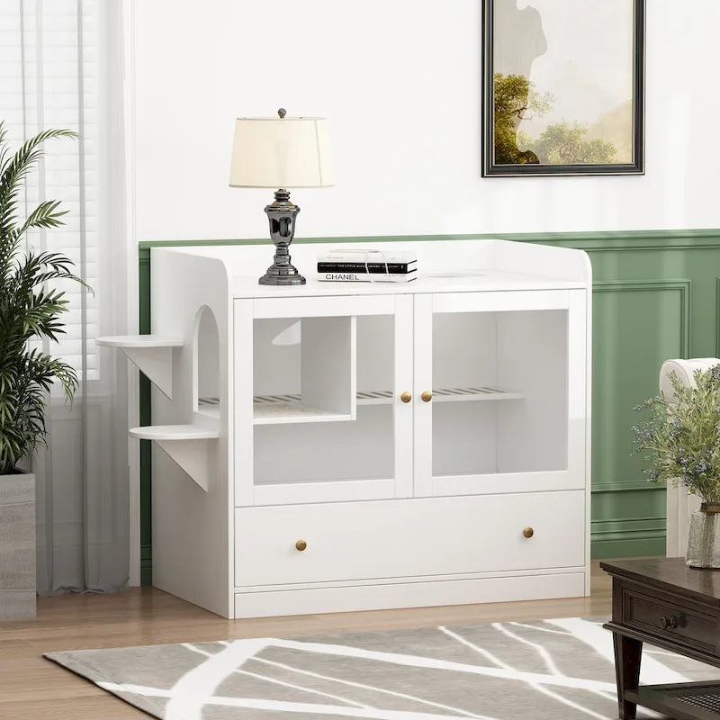 Meuble pour litière de chat avec étagère de rangement 40"