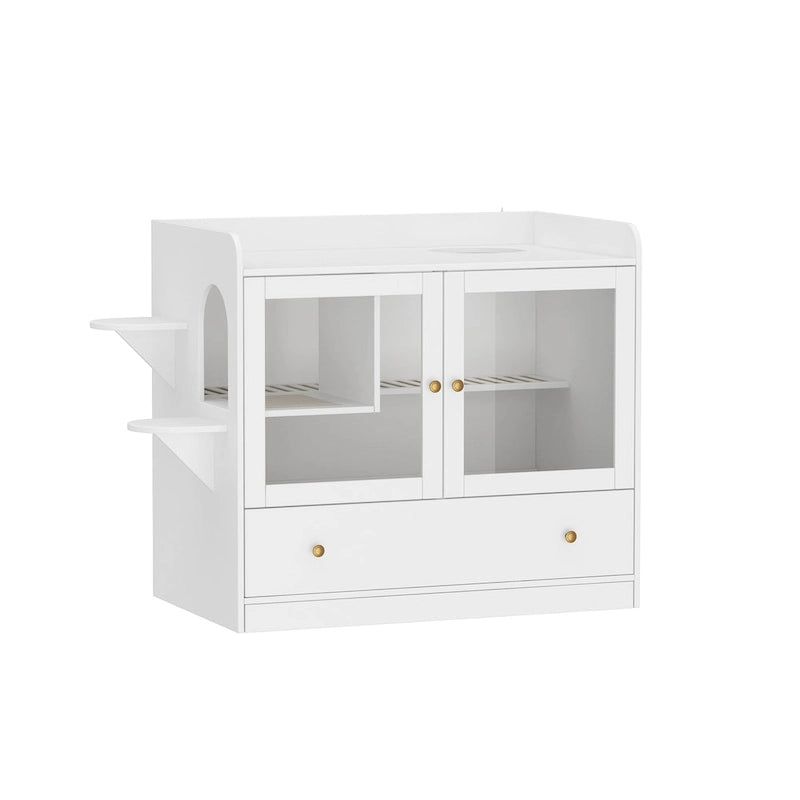 Meuble pour litière de chat avec étagère de rangement 40"
