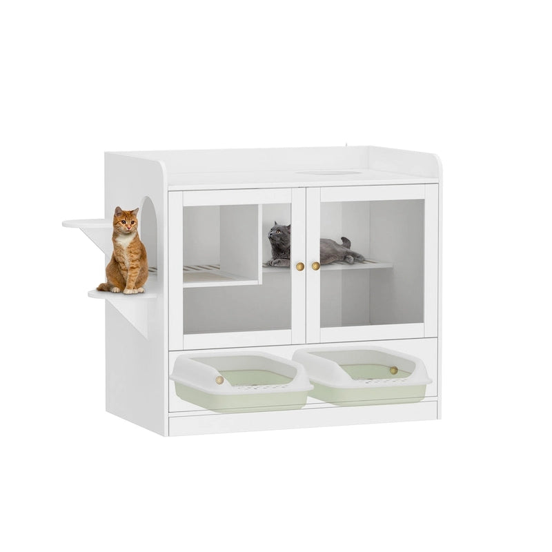 Meuble pour litière de chat avec étagère de rangement 40"