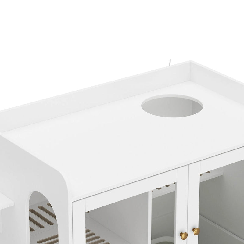 Meuble pour litière de chat avec étagère de rangement 40"