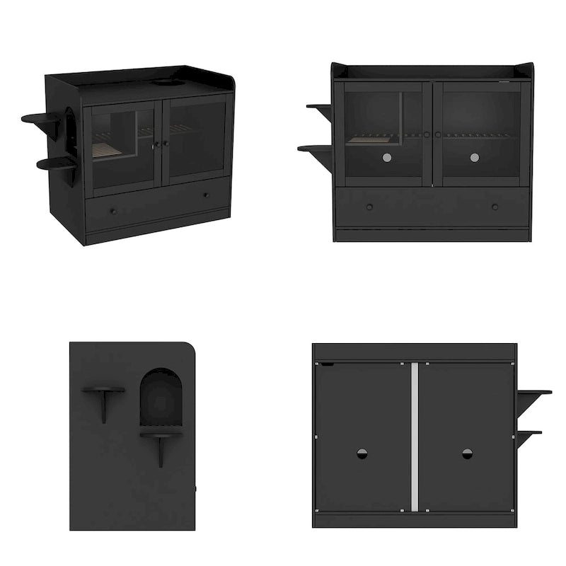 Meuble pour litière de chat avec étagère de rangement 40"