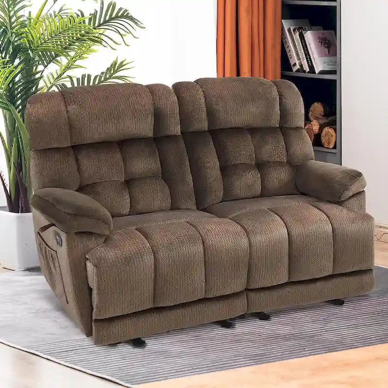 Canapé inclinable électrique MCombo avec fonction chauffage et massage, en tissu 6237