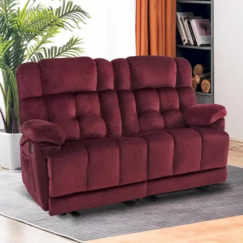 Canapé inclinable électrique MCombo avec fonction chauffage et massage, en tissu 6237