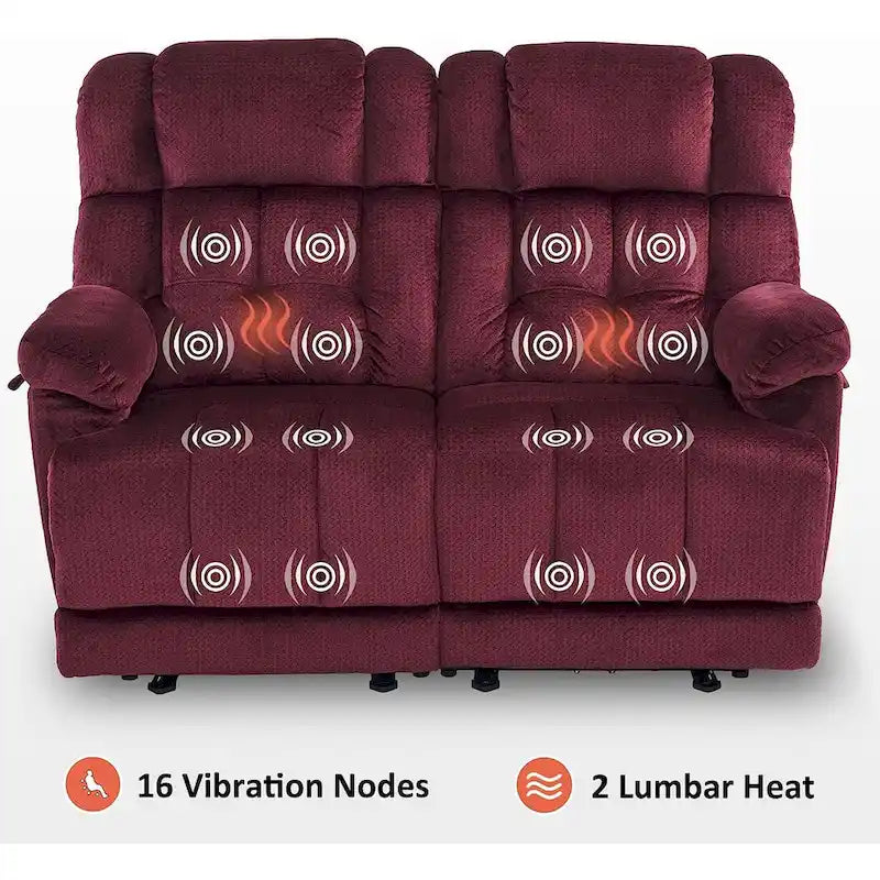 Canapé inclinable électrique MCombo avec fonction chauffage et massage, en tissu 6237