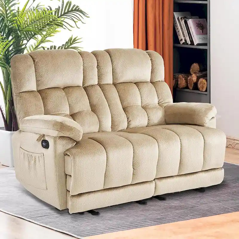 Canapé inclinable électrique MCombo avec fonction chauffage et massage, en tissu 6237
