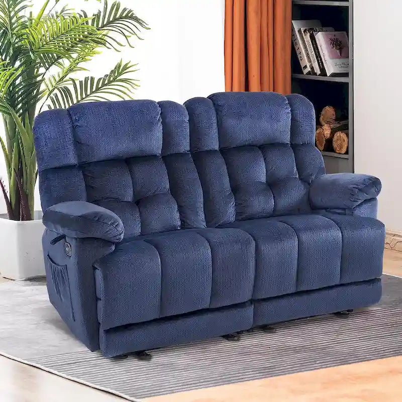 Canapé inclinable électrique MCombo avec fonction chauffage et massage, en tissu 6237