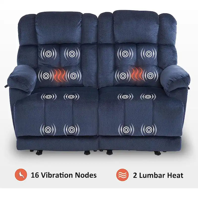Canapé inclinable électrique MCombo avec fonction chauffage et massage, en tissu 6237