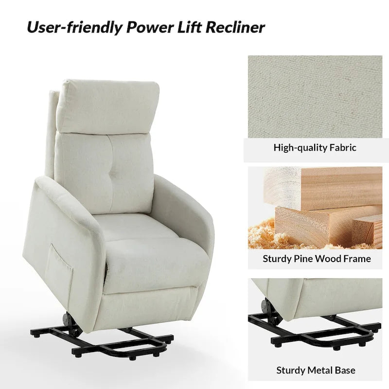 Fauteuil inclinable Elisa Power avec assistance au levage et base en métal