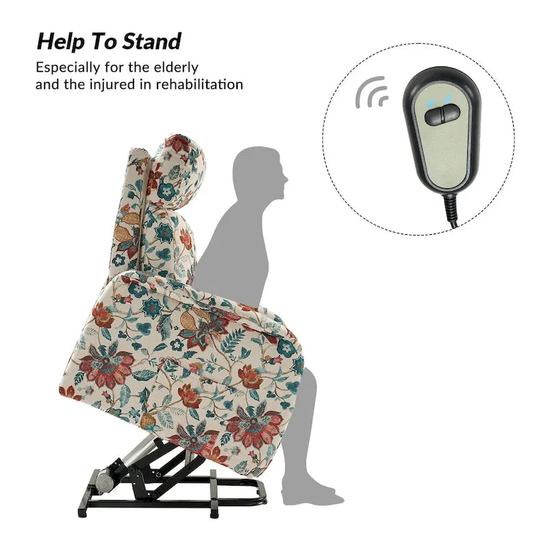 Fauteuil inclinable Elisa Power avec assistance au levage et base en métal