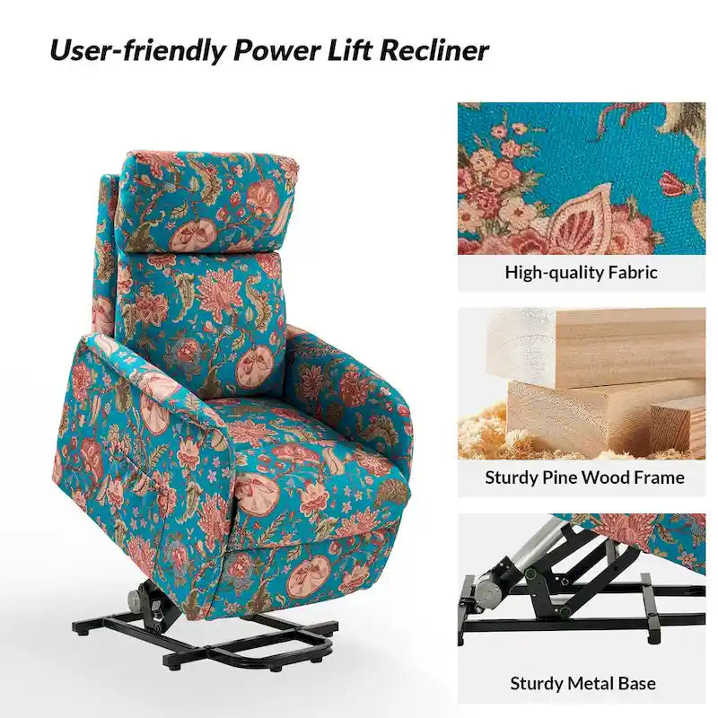Fauteuil inclinable Elisa Power avec assistance au levage et base en métal