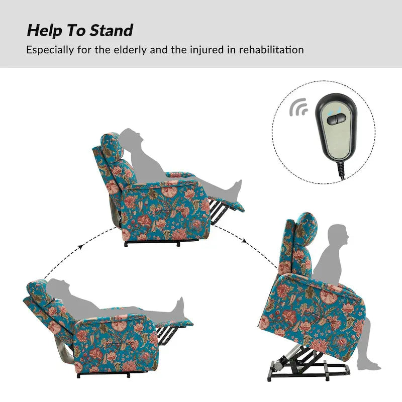 Fauteuil inclinable Elisa Power avec assistance au levage et base en métal