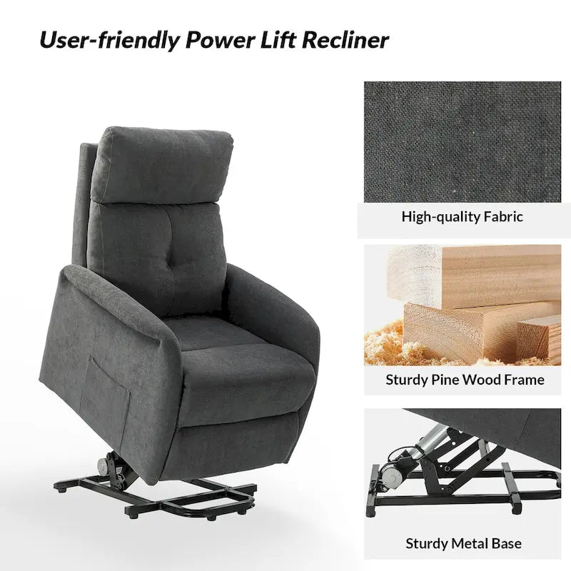 Fauteuil inclinable Elisa Power avec assistance au levage et base en métal