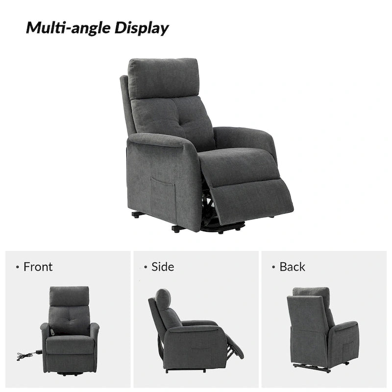 Fauteuil inclinable Elisa Power avec assistance au levage et base en métal