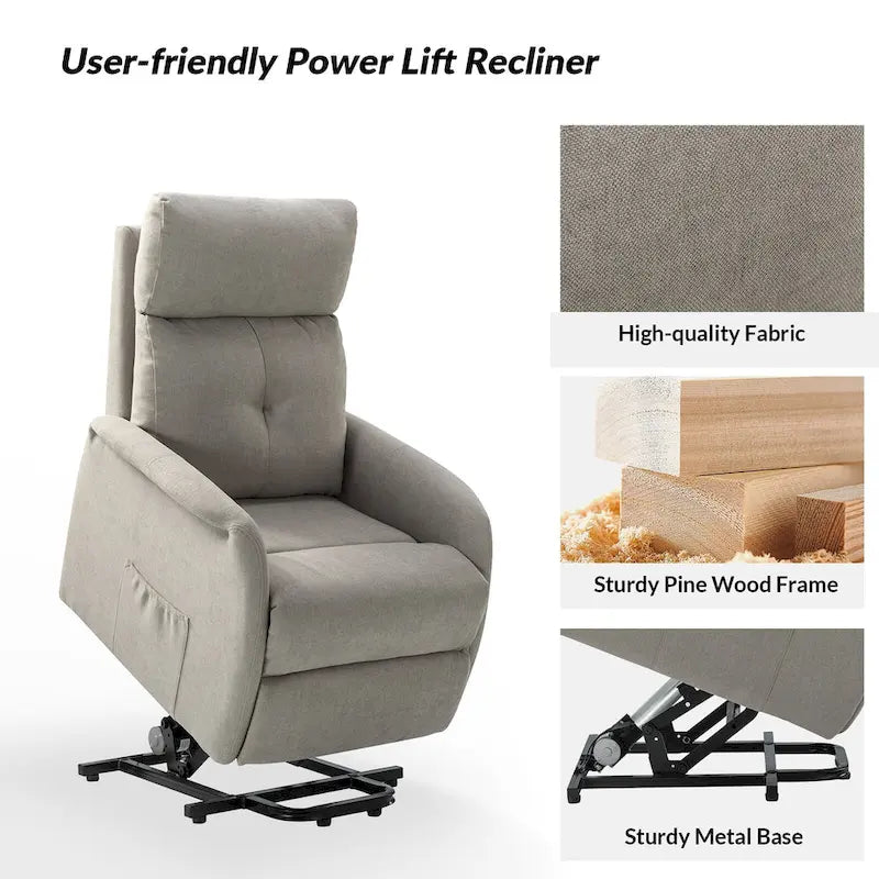 Fauteuil inclinable Elisa Power avec assistance au levage et base en métal