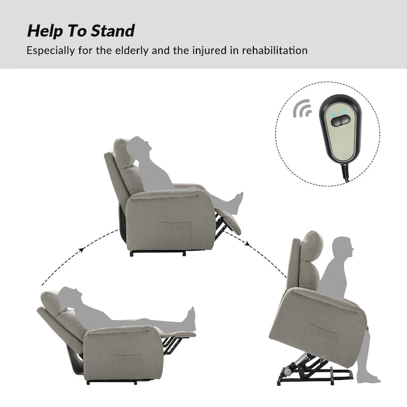 Fauteuil inclinable Elisa Power avec assistance au levage et base en métal