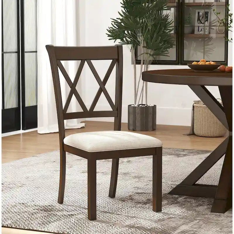 Chaise de salle à manger Roundhill Furniture Windvale rembourrée à dossier croisé, lot de 2