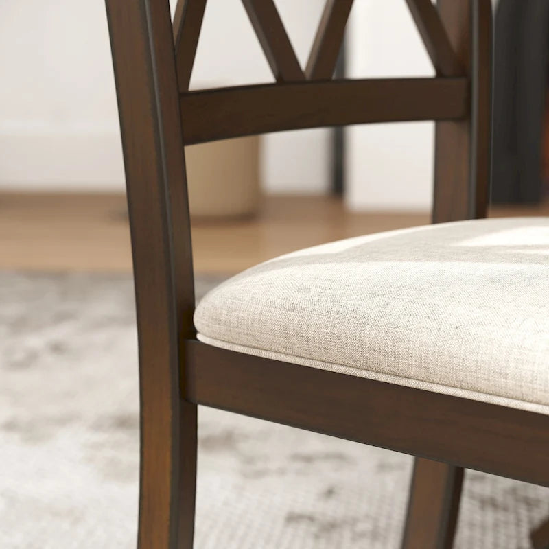 Chaise de salle à manger Roundhill Furniture Windvale rembourrée à dossier croisé, lot de 2