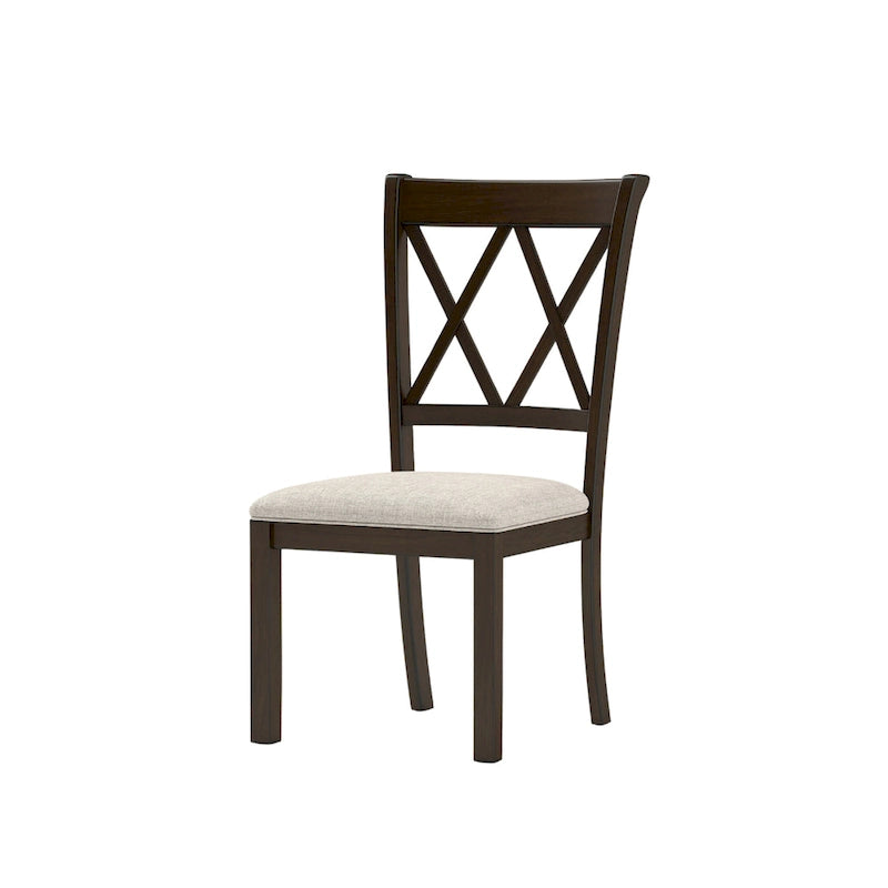 Chaise de salle à manger Roundhill Furniture Windvale rembourrée à dossier croisé, lot de 2