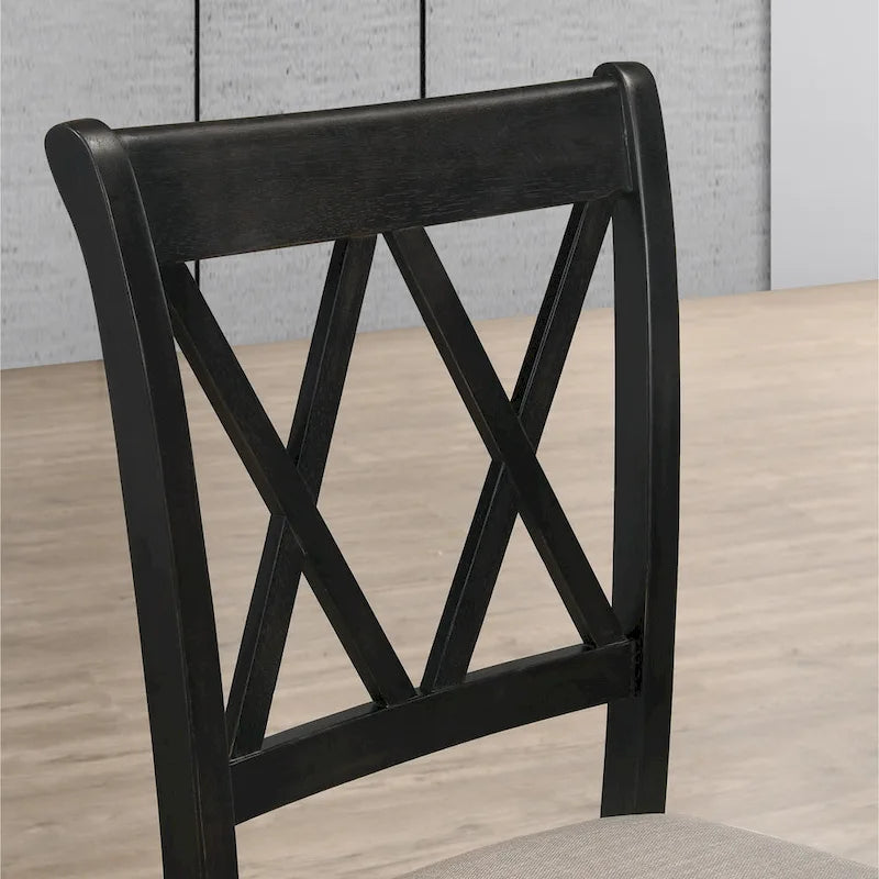 Chaise de salle à manger Roundhill Furniture Windvale rembourrée à dossier croisé, lot de 2